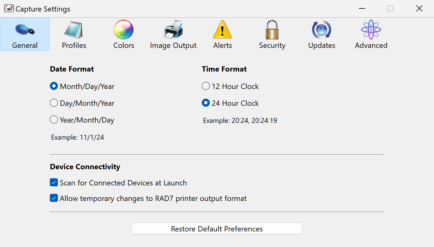 The Settings Window